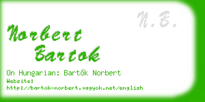 norbert bartok business card